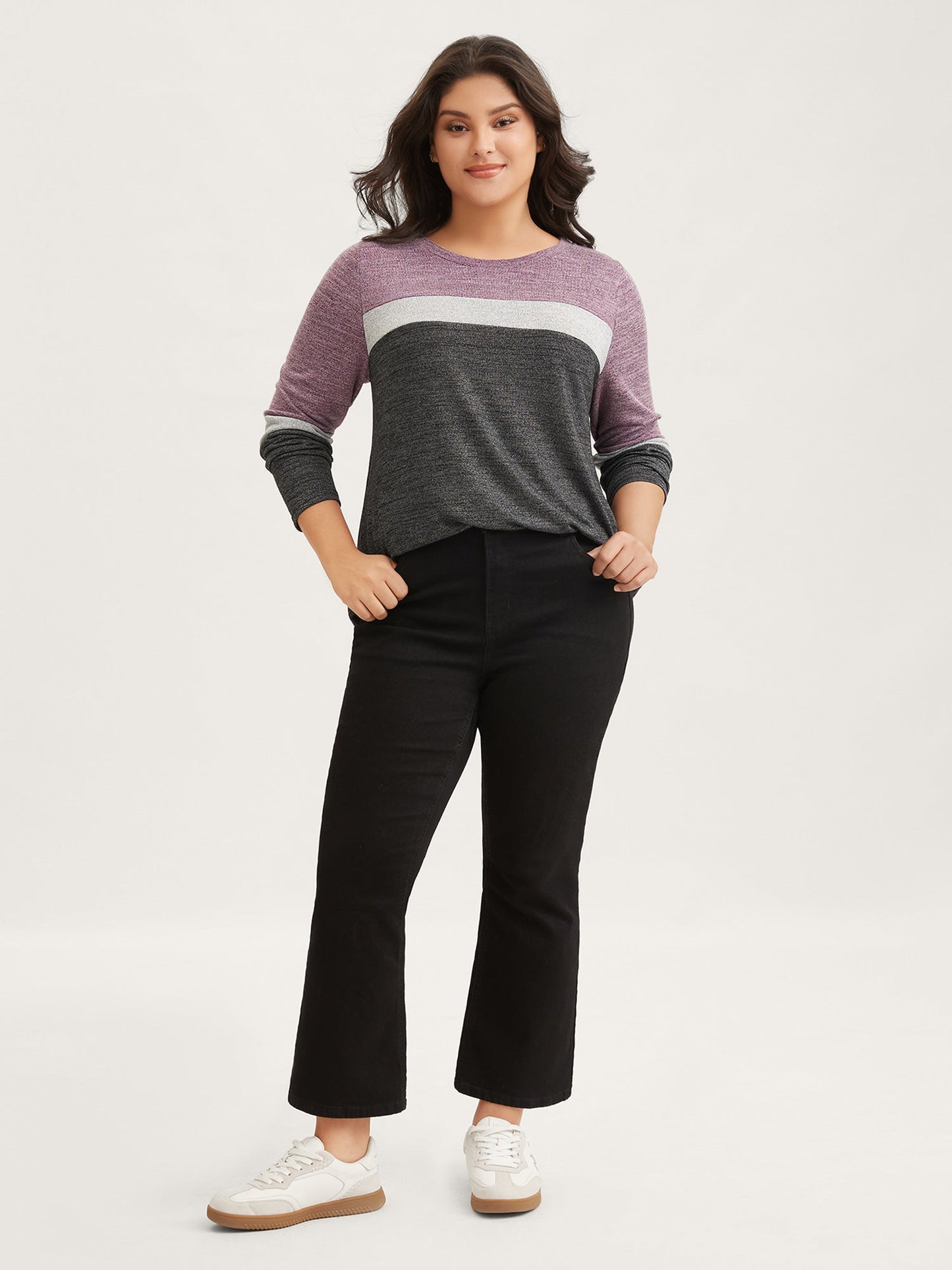 Heather Colorblock Contrast Crew Neck T-shirt