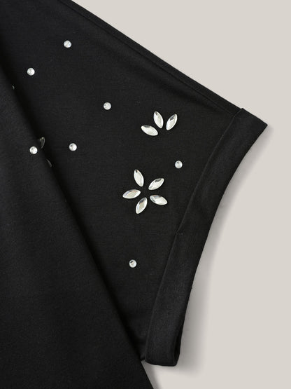 Supersoft Stretchy Zirconia Design T-Shirt