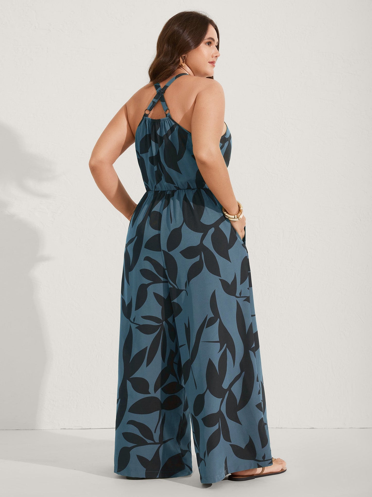 Silhouette Floral Print Sweetheart Jumpsuit