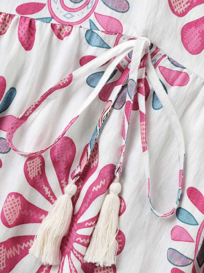 Boho Drama Sheer A-Line Midi Dress