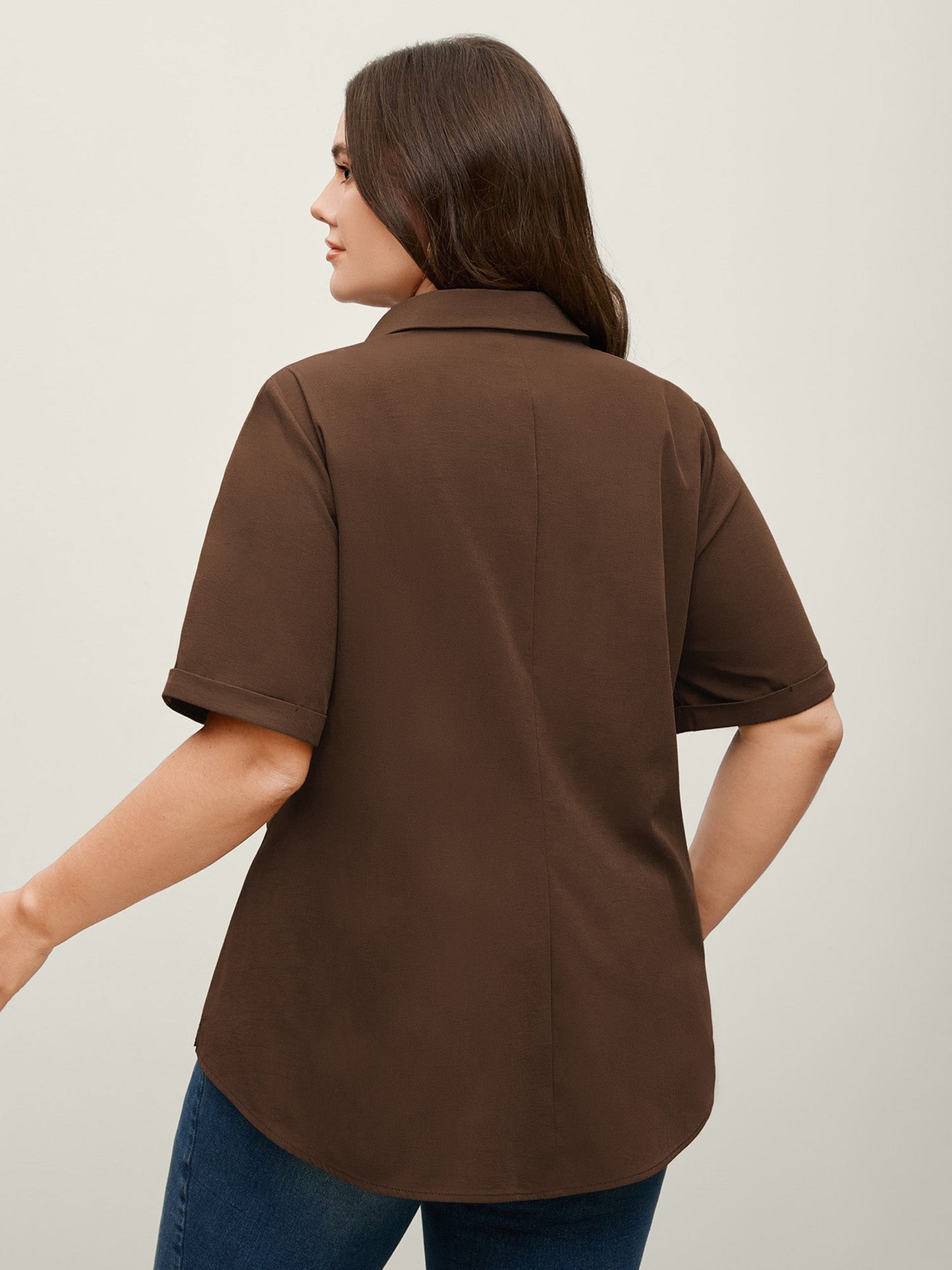 Knotted Front Asymmetrical Hem Blouse