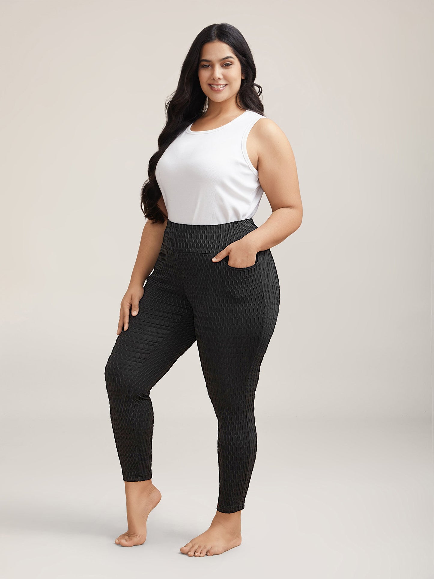Textured Wide waist Super Stretch Leggings