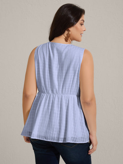 Pure Cotton Jacquard Embroidered Tank Top