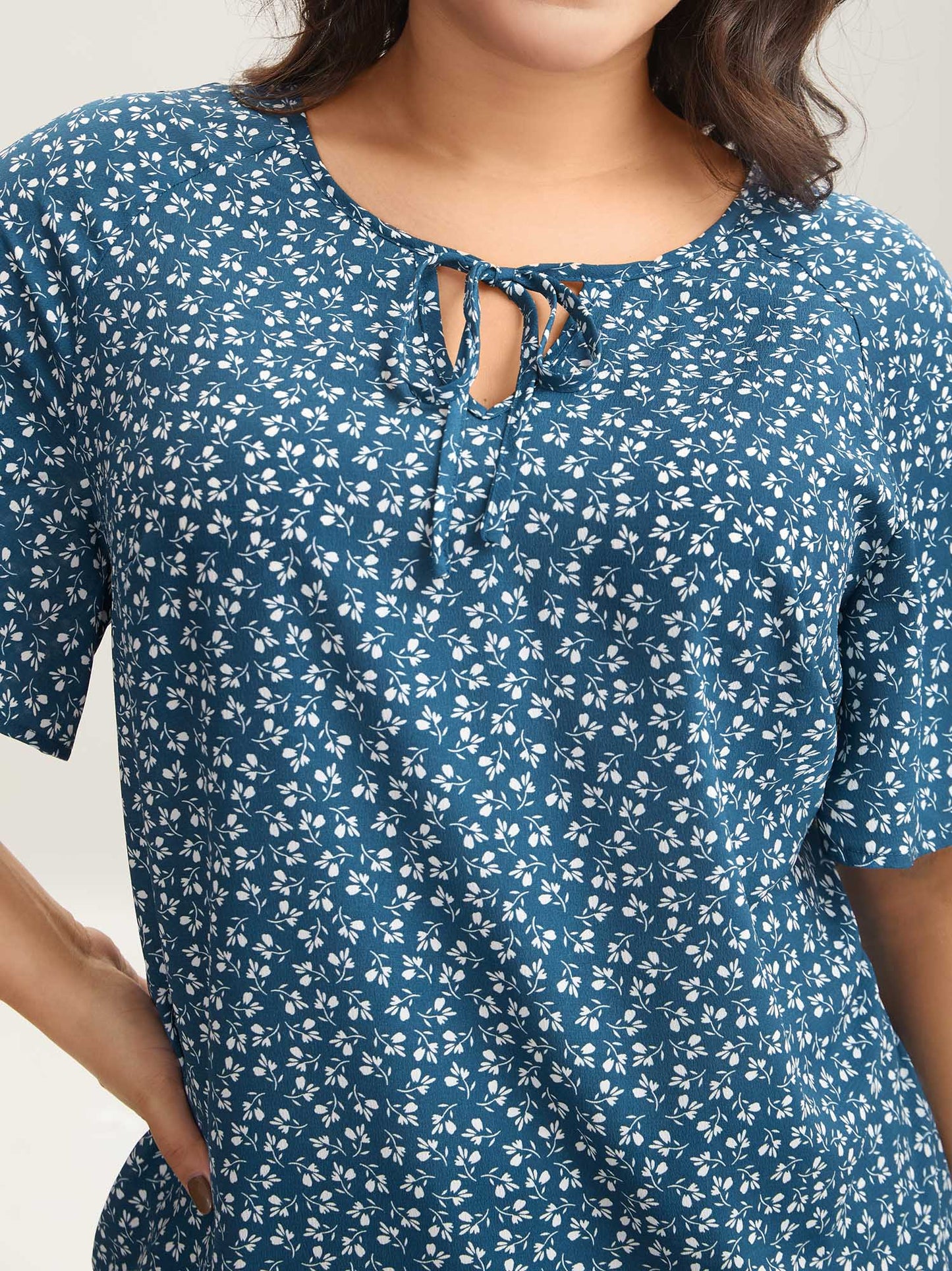 Ditsy Floral Print Half Sleeve Shirt