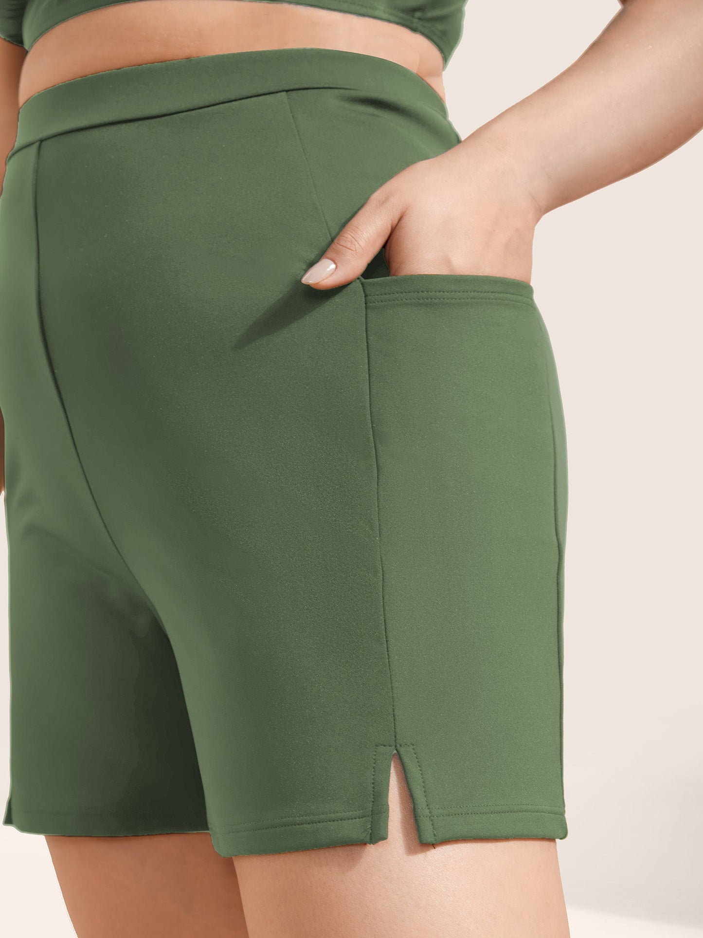 High Rise Pocket Split Side Swim Bottom