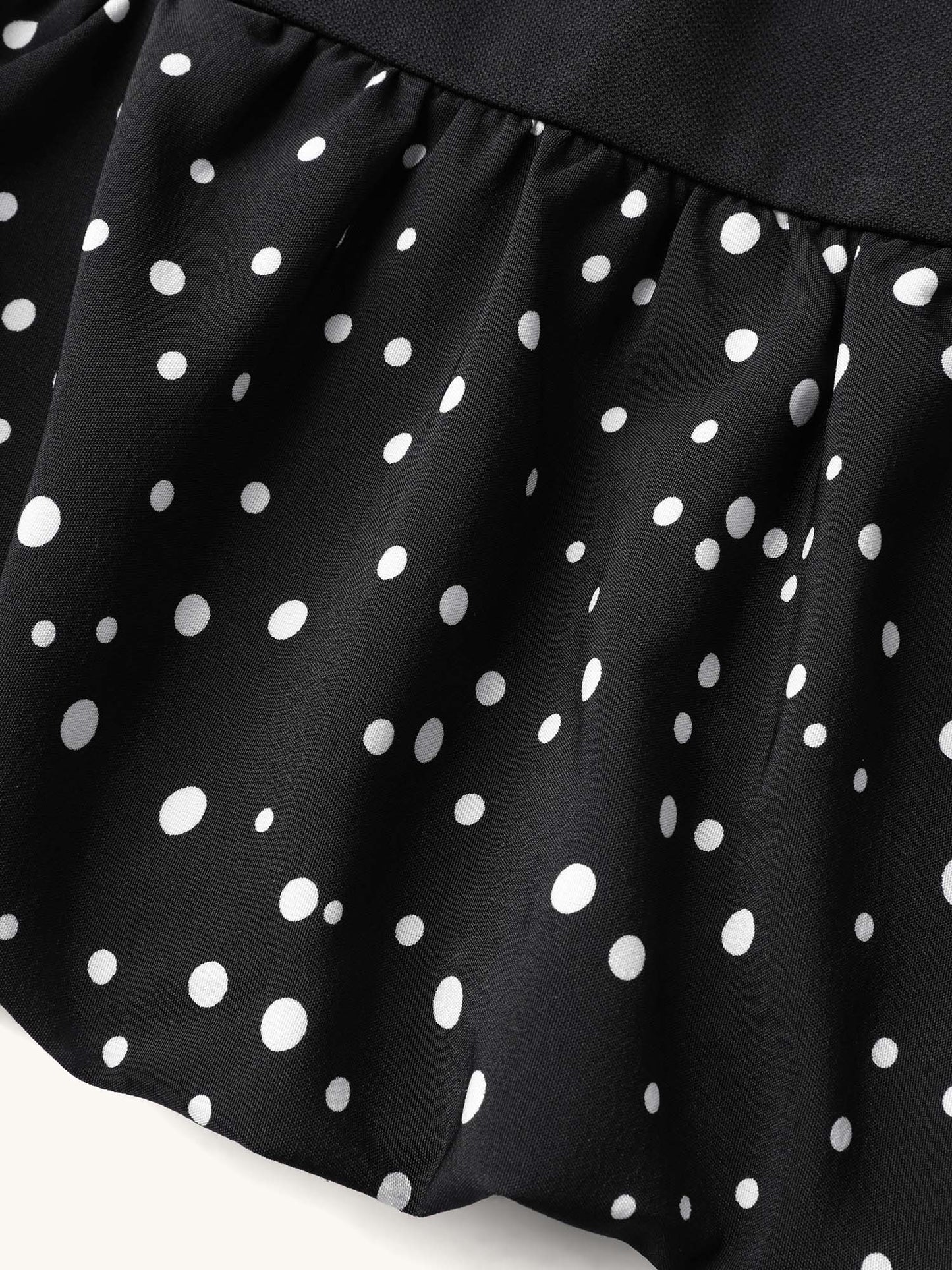 Stretchy Bubble Hem Polka Dots Midi Dress
