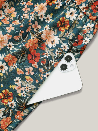 Ditsy Floral Adjustable Straps Elastic Waist Dress