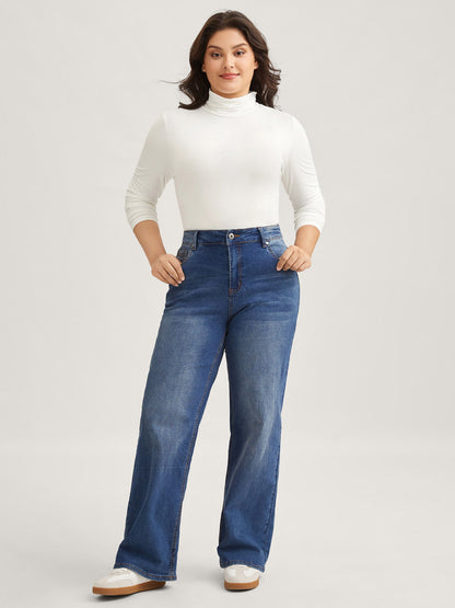 Supersoft Essentials Solid Funnel Neck Knit T-shirt