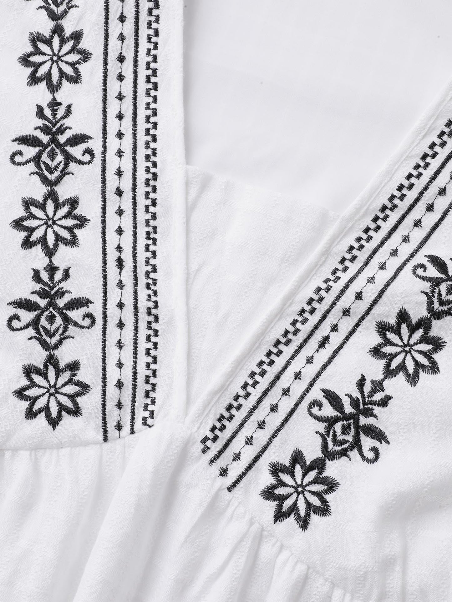 Pure Cotton Jacquard Embroidered Tank Top