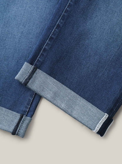 Whiskered Wash Crop Skinny-Fit Jeans