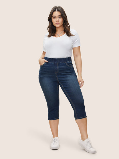 Split Side Elastic Waist Pull-On Jegging Jeans