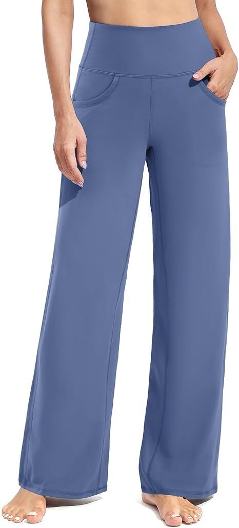 Women Wide Leg Pants with Pockets High Waist Stretch Dress Casual Swea