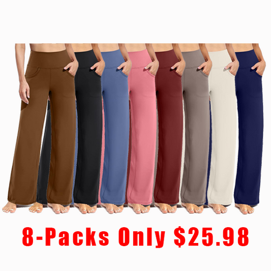 Women Wide Leg Pants with Pockets High Waist Stretch Dress Casual Swea