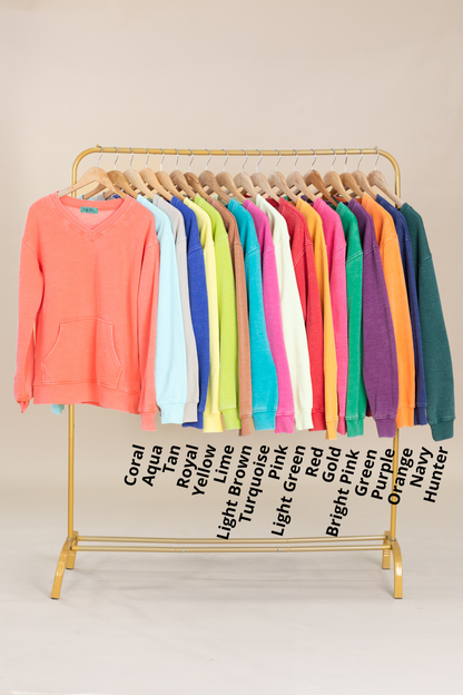 🔥 Your Favorite Is Back!Pigment Dyed Cozy Campfire V-Neck Sweatshir