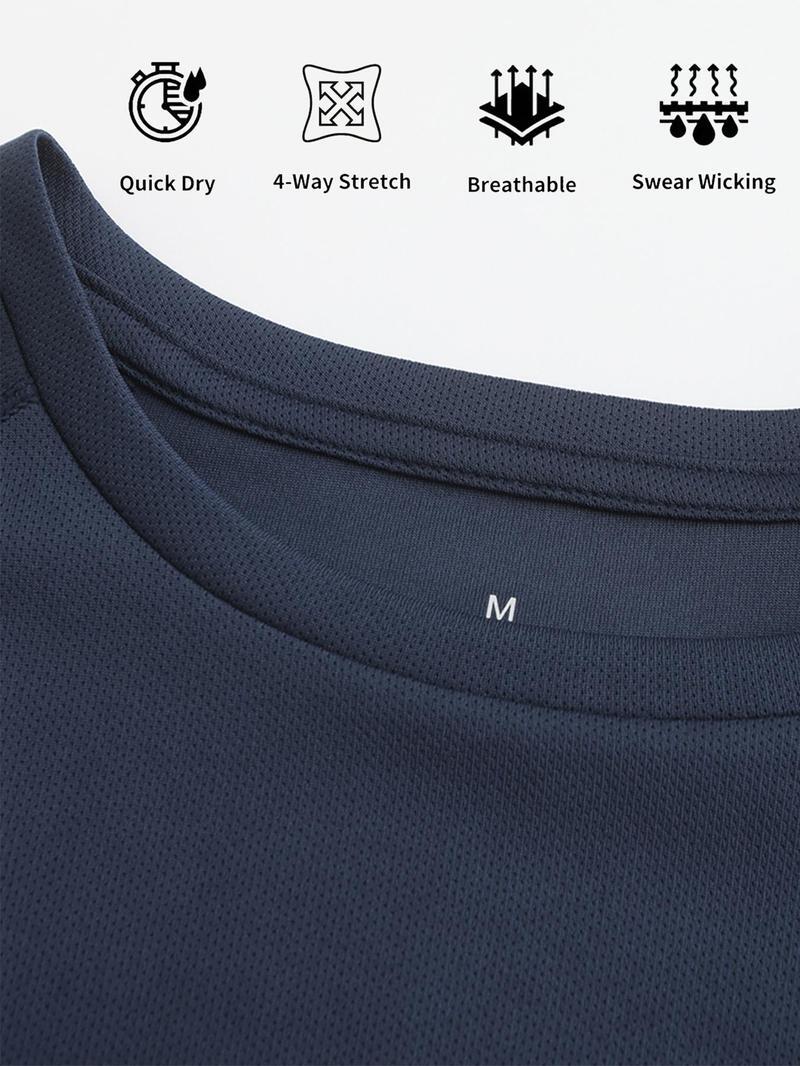 Men's solid color round neck sports breathable quick-drying T-shirt, Clearance Items 2024